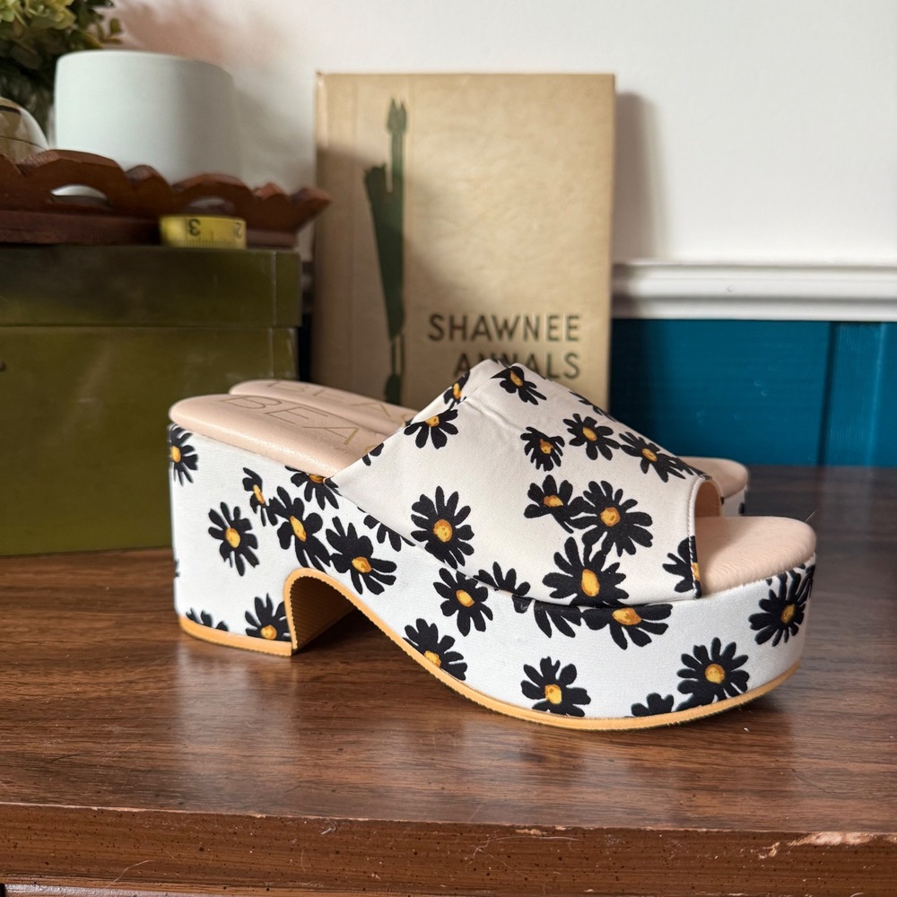 Beach by Matisse Daisy Floral Platform Slide Sandals Size 7M